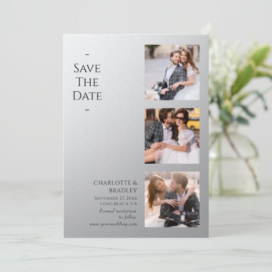 Einfache Hochzeit Speichern Sie das Foto Datum Save The Date (Stehend Vorderseite)