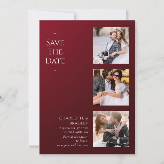 Einfache Hochzeit Speichern Sie das Foto Datum Save The Date (Vorderseite)