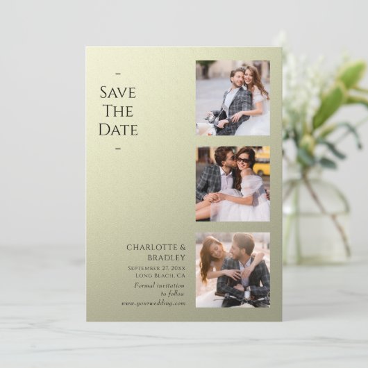 Einfache Hochzeit Speichern Sie das Foto Datum Save The Date (Stehend Vorderseite)