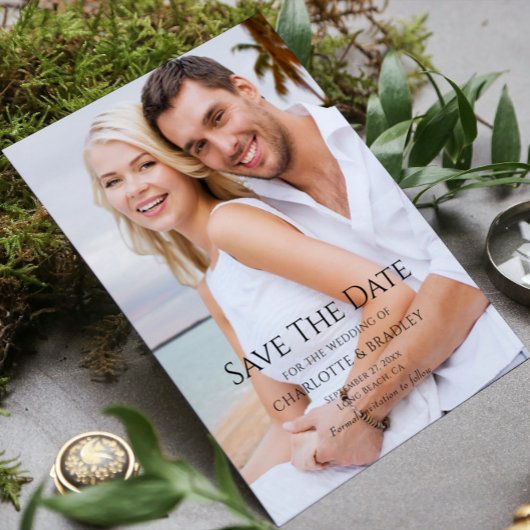 Einfache Hochzeit Speichern Sie das Foto Datum Save The Date