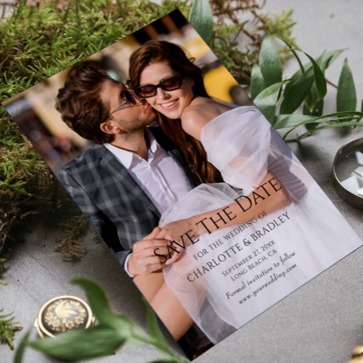 Einfache Hochzeit Speichern Sie das Foto Datum Save The Date