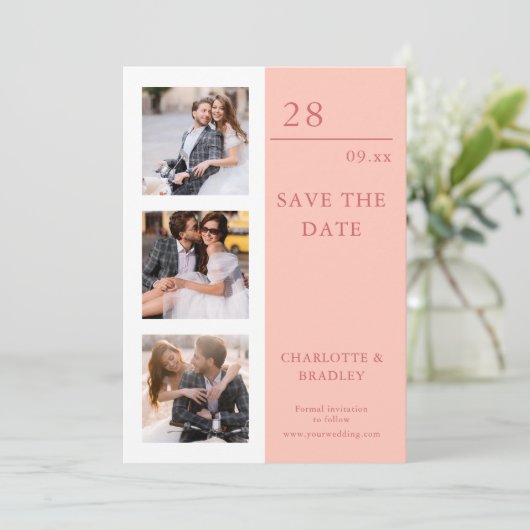 Einfache Hochzeit Speichern Sie das Foto Datum Save The Date (Stehend Vorderseite)