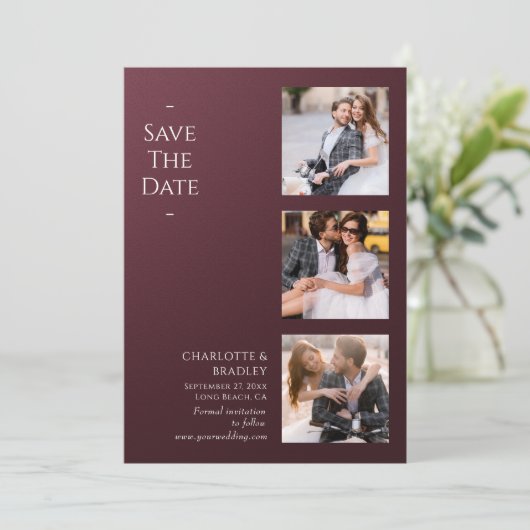Einfache Hochzeit Speichern Sie das Foto Datum Save The Date (Stehend Vorderseite)