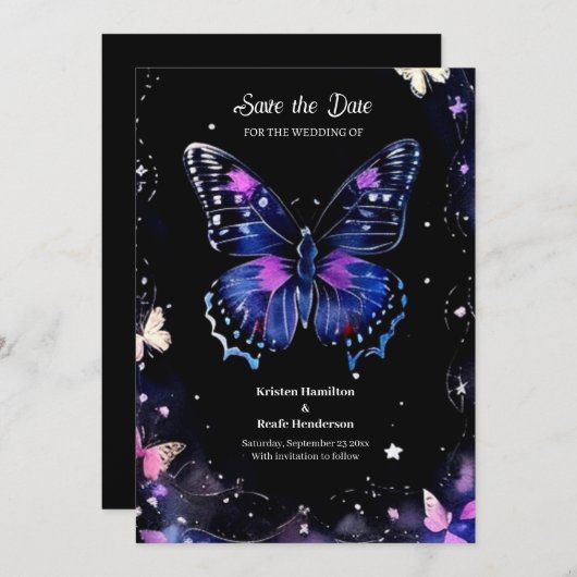 Einfache Hochzeit Speichern Sie die Datumskarte Save The Date (Vorne/Hinten)