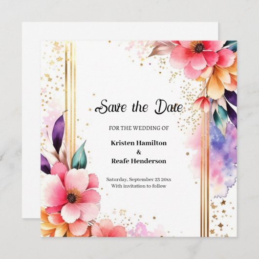 Einfache Hochzeit Speichern Sie die Datumskarte Save The Date (Vorne/Hinten)