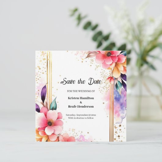 Einfache Hochzeit Speichern Sie die Datumskarte Save The Date (Stehend Vorderseite)