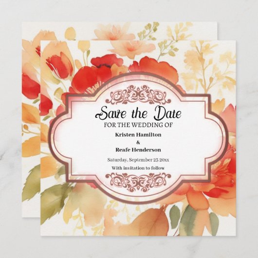 Einfache Hochzeit Speichern Sie die Datumskarte Save The Date (Vorne/Hinten)