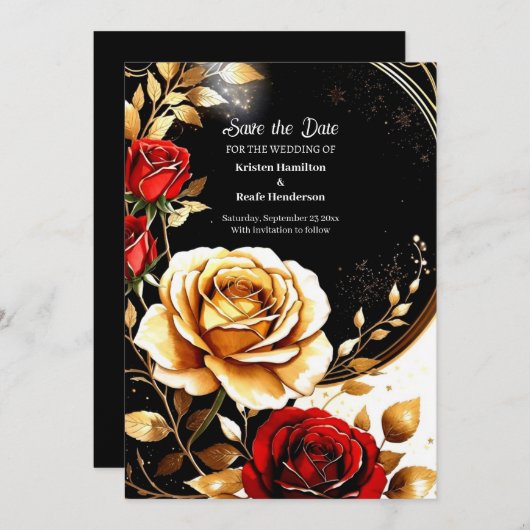 Einfache Hochzeit Speichern Sie die Datumskarte Save The Date (Vorne/Hinten)