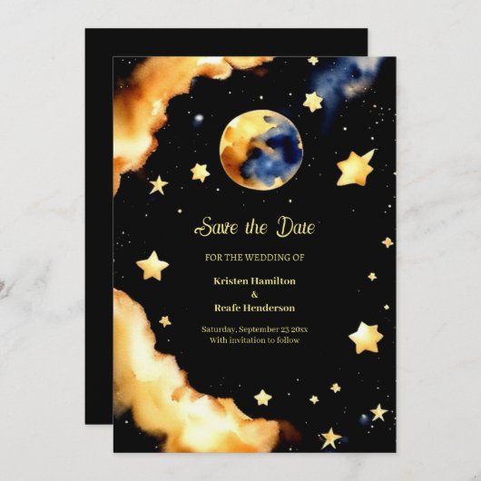 Einfache Hochzeit Speichern Sie die Datumskarte Save The Date (Vorne/Hinten)