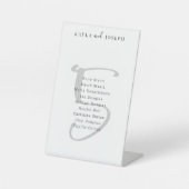 Einfache Hochzeit Tischnummer 5 Pedestal Zeichen Sockelschild (Vorderseite)