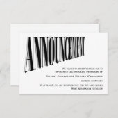 Einfache Hochzeit verzögert Ankündigung (Vorne/Hinten)