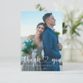 Einfache Hochzeit Vielen Dank 2 Foto Dankeskarte (Stehend Vorderseite)