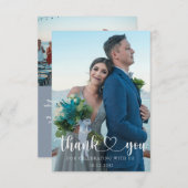 Einfache Hochzeit Vielen Dank 2 Foto Dankeskarte (Vorne/Hinten)