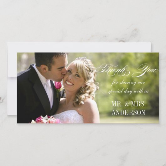 Einfache Hochzeit Vielen Dank Dankeskarte (Vorderseite)