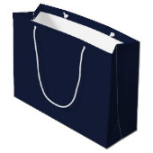 Einfache Hochzeit Vielen Dank Navy Blue Background Große Geschenktüte (Rückseite Schrägansicht)