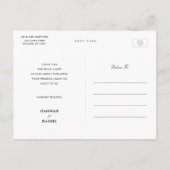 Einfache Hochzeit Vielen Dank Postkarte (Rückseite)