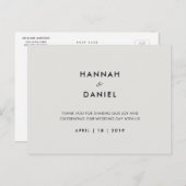 Einfache Hochzeit Vielen Dank Postkarte (Vorne/Hinten)