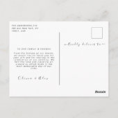 Einfache Hochzeit Vielen Dank Postkarte (Rückseite)