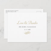 Einfache Hochzeit Vielen Dank Schwarz-weißer Braut Postkarte (Vorne/Hinten)