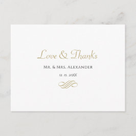Einfache Hochzeit Vielen Dank Schwarz-weißer Braut Postkarte