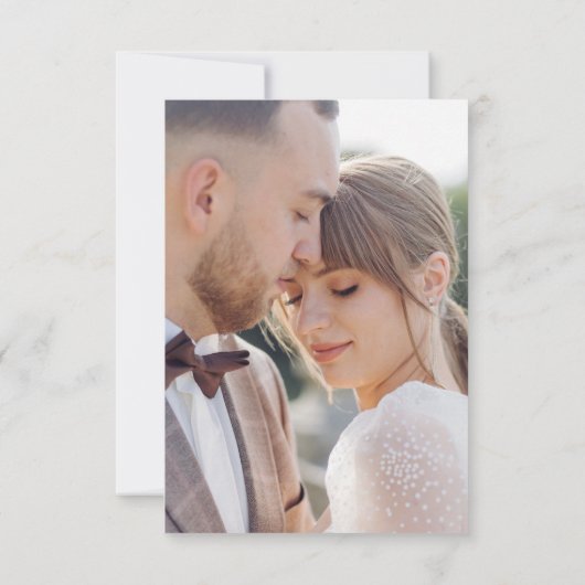 Einfache Hochzeit Vielen Dank Script Message Moder Dankeskarte (Rückseite)