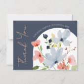 Einfache Hochzeit von Arch Blue und Rosa Dankeskarte (Vorderseite)