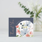 Einfache Hochzeit von Arch Blue und Rosa Dankeskarte (Stehend Vorderseite)