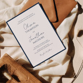Einfache Hochzeit von Blue Border Einladung