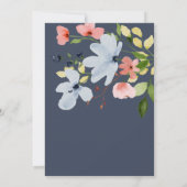 Einfache Hochzeit von Boho Blau und Rosa Save The Date (Rückseite)