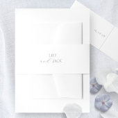 Einfache Hochzeit von Clean Chic White Hydrangea Einladungsbanderole