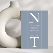 Einfache Hochzeit von dunkelblauer Monogram, erste