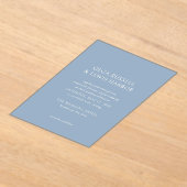 Einfache Hochzeit von Dusty Blue Acryleinladungen (Ablage )