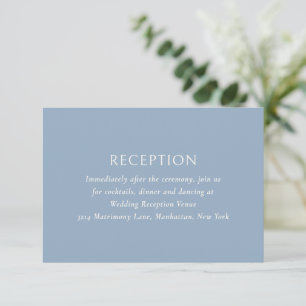 Einfache Hochzeit von Dusty Blue Begleitkarte