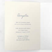 Einfache Hochzeit von Dusty Blue Dreifach Gefaltete Einladung (Innen Erste Seite)