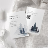 Einfache Hochzeit von Dusty Blue Mountain QR Code Einladung
