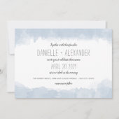 Einfache Hochzeit von Dusty Blue Watercolor Einladung (Vorderseite)