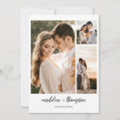 Einfache Hochzeit von elegantem Script-Foto QR-Cod Einladung (Vorderseite)