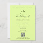 Einfache Hochzeit von elegantem Script Lime Green  Einladung (Vorderseite)