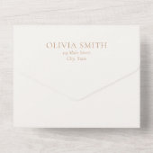 Einfache Hochzeit von Elfenbein und Tan All In One Einladung (Rückseite)