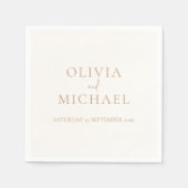 Einfache Hochzeit von Elfenbein und Tan Serviette (Vorderseite)