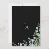 Einfache Hochzeit von Eukalyptus Monogram Einladung (Rückseite)