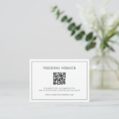Einfache Hochzeit von Forest Green Monogram QR Cod Begleitkarte (Stehend Vorderseite)