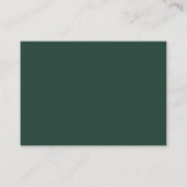Einfache Hochzeit von Forest Green Monogram QR Cod Begleitkarte (Rückseite)