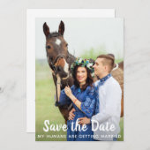Einfache Hochzeit von Foto Pet Horse Save The Date (Vorne/Hinten)