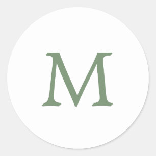 Einfache Hochzeit von Gartengrün und Weiß Runder Aufkleber