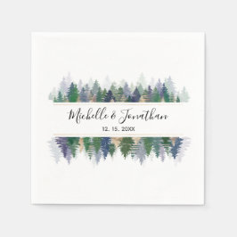 Einfache Hochzeit von Grünem Lavendel Gold Pine Tr Serviette