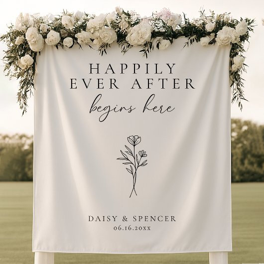 Einfache Hochzeit von "Happy ever After Beginns He Wandteppich