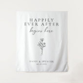 Einfache Hochzeit von "Happy ever After Beginns He Wandteppich (Vorderseite)