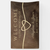 Einfache Hochzeit von Holz Banner (Vertikal)