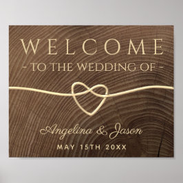 Einfache Hochzeit von Holz Poster